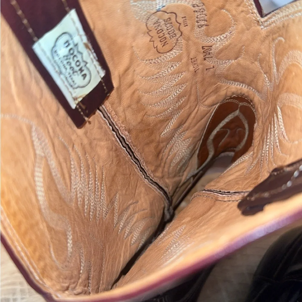 Nocona Jackpot‎ Vintage Style Brown Leather Cowboy Western Boots Size 9